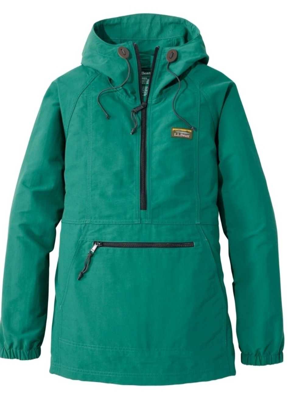 L.L. Bean Green Hooded Pullover Anorak
